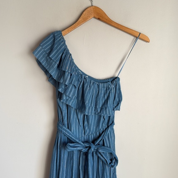 KARINA GRIMALDI Dafne One Shoulder Maxi Dress in Blue Small - Picture 5 of 15